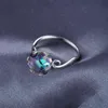 JEWPALACE 4CT Echt Rainbow Mystic Topaz Sterling Ringen voor vrouwen Verlovingsring Zilver 925 edelstenen sieraden