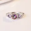 Colorful Heart Diamond Ring women engagement wedding rings fashion jewelry gift will and sandy