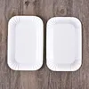 Birthday Party Disposable Cake Dishes Dinnerware Rectangle White Paper Plates Waterproof BBQ Tableware