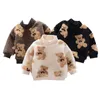 Warm Winter Kleding Verdikte Flanel Peuter Jongens Meisjes Jas Dikke Plush T-shirts Herfst Born Kleding Kind 211204