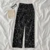 Yüksek Bel Kot Kadın Artı Boyutu Sokak Stil Soyut Baskı Denim Pantolon Pamuk Gevşek Kaplamalı Vintage Yıkanmış Erkek Arkadaşı 210809