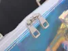 남성 무지개 레이저 플래시 PVC 디자이너 야외 배낭 투명 더플 화려한 컬러 백팩 수하물 여행 가방 크로스 바디 S249V