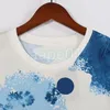 Mens Fashion Hip Hop T Shirts Men Blue Letter Print Tees Man Women Casual Short Sleeve Tops Size M-2XL