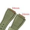 Bekijkbanden Hoge kwaliteit 34 mm24mm Camo Army Green Nylon Canvas Lederen Riem voor Bell -serie Ross BR01 BR03 Watchband Bracelet BE9790087