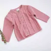 Cappotto cardigan in puro colore per neonate primaverili Abbigliamento per bambini Ragazzi a maniche lunghe lavorato a maglia per bambini 0-4 anni 210521