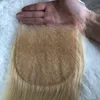 5 pz / lotto Real HD Trasparente 5X5 Chiusura con Lacci Capelli Umani Brasiliani Merletto Invisibile Svizzero 613 Capelli Biondi Densità del 150% Piccoli Nodi All'ingrosso