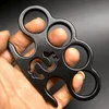 Metal Finger Tiger Brass Knuckle Duster Four FingerG Martial Arts Fighting Iron Fist Ring Hands Clasp Hand Support Bodybuilding Self -Defense Pocket EDC Tools -PF11