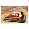 Cake Slice Container Bakningsverktyg Cheesecake Pie Sandwich Container Pies Holder Clear Plastic Triangle Dessert Cake Box TX0066