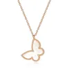 Butterfly Necklace Female 18K Gold Clavicle Chain Mother-of-pearl Pendant Gift for Girlfriend Simple Temperament Jewelry