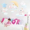 Adesivos de parede Animais de nuvem bonito Etiqueta de elefante de sorriso para crianças sala de bebê quarto decoração home decalques de PVC DIY