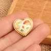 Handmade Fancy Enamel Heart Love Loose Beads Cloisonne Filigree Accessories DIY Jewellery Making Pendants Earrings Bracelets 10pcs/lot
