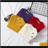 Baby Maternity Drop Delivery 2021 Boys Spring Knitted Baby Ribed Sweater Sweaters Color caramelo sólido Kids Clothing Girls Pullover 201103 Sjmk