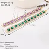 Łańcuchowe łańcuch złoty kolor Bracelet dla kobiet Crystal Rhinestone Tennis Link Banles Wedding Bridal Jewelry B021268E