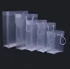 2021 Wrap opaco 8 dimensioni sacchetti regalo in plastica PVC satinato con manici borsa trasparente impermeabile borsa trasparente bomboniere logo personalizzato