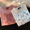 T-shirt a maniche corte in cotone giapponese Love Bear Couple Top 2021 Camicie larghe oversize all'inizio della primavera per le donne Y0621