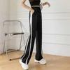 SURMIITRO verano largo ancho pierna pantalones plisados mujeres sueltas estilo coreano ins verde piso longitud pantalones de cintura alta mujer 210712