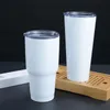 Sublimation gobelet blanc gobelets en acier inoxydable bouteille d'eau tasse de voiture avec couvercle pailles tasse à café verres à vin verres mer