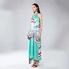 VKBN春と夏のドレス女性ノースリーブストラップレスプリントファッションエレガントなドレスプラスサイズの工場製60％シルク210507