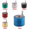 Hand Crank Tobacco Herb Smoking Grinder 4 Layers 63mm Large Zinc Alloy Grinders Cigarette Spice Crusher With Handle Sharpstone LLF8602