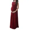 Mulheres Grávida Vestido Lace Long Maxi Vestido Maternidade Vestido Pessoas Ninguém Estilo Horizontal Casual Vestido de Noiva de Partido Solto Q0713