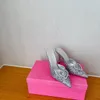 Robe Cendrillon Single Chaussures pointues de mariage brillant pantoufles minces talons hauts 9cm amour sexy