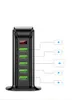 Şarj Cihazları 5 USB Ports Çoklu Şarj Cihazı 20W PD Çok Fonksiyonlu Masaüstü Dijital Ekran Duvarı Hızlı Şarj İstasyonu ABD/AB/İngiltere fiş