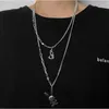 Anhänger Halsketten Trend aushöhlen Anhänger Multilayer für Frauen Silber Farbe Hip-Hop Prom Zubehör Mädchen einfache Schlüsselbeinkette