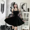 TRAF Summer Seksowna sukienka Kobiety Y2K Gothic Odzież Vintage Harajuku Girls Dresses Punk Vestidos Toppy 211021 210712