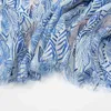 New leaf printed cotton linen scarf warm shawl tourism sunscreen dual-purpose silk scarf Muslim national style scarf