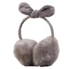 Faux Fur Bunny Earmuffs Acessórios Inverno Quente De Pelúcia Fluxe Ao Ar Livre Bowtie Headband Aquecedores Para As Mulheres Crianças Homens Ajustável