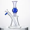 2021 Unique Hookahs Glass Bong Straight Perc Oil Dab Rigs 14mm Female Joint Heady Bongs Ball Shape Water Pipes N Holes Percolator With Bowl XL-2091