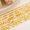 Gold Filled Solid Necklace Curb Figaro Chains Bracelet Link Men Choker Male Female Accessories Fashion Party Gifts Chokers2150