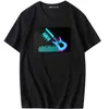 Män Kvinnor Bomull T-shirt Ljud Aktiverad LED Ljus Tshirts Big Plus Size Oversize Pure Color Fashion Casual Clothes 6XL 5XL 4XL 210714
