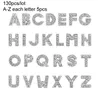 130 шт. 10 мм английские буквы, шапочки из бисера A-Z золотого цвета, полностью украшенные стразами, подвески, аксессуары для самостоятельного изготовления, подходят для ошейника для домашних животных, браслет-брелок3056