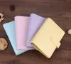 Lokal lager A6 Notebook Binder PU Läder 6 Ringar Anteckningsblock Spiral Loose Leaf Notepads Täck Macaron Candy Color Diary Shell för student