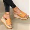 Womens High Heels Sandal Thick Bottom Casual Shoes Ladies Leisure Summer Wedges Sandals Woman Shoes Women Platform Mules Slipper Y0714