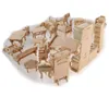 나무 인형 집 인형 가구 지 그 소 퍼즐 스케일 미니어처 모델 DIY 액세서리 공장 가격 도매 34 PC