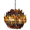 Modern industrial chandelier Nordic loft Pendant Lamp Creative Feather Ceiling Droplight for bars and restaurants