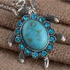 Baby Turtle Tibetan Silver Turquoise Hanger Kettingen DMTQN059 Mode Gift Nationale Stijl Vrouwen Mannen DIY Ketting Hangers