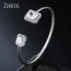 Zakol luxe exquis Rectangle Micro pavé Cz zircone cristal manchette bracelets pour femmes mode fête bijoux Fsbp2163 Q0719