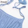Tofs slips axel beskurna jumpsuits kvinnor sommar ruched pocket solid casual hög midja ärmlös cami jumpsuit 210510
