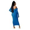 womens large V-neck off shoulder thread slim DRESSES FOR WOMEN maxi dress black clothes clubwear