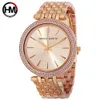 Damskie zegarki Top Marka Luksusowy Rose Gold Diamond Business Fashion Quartz Wodoodporne zegarki Relogio Feminino 210616