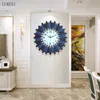 جولة 50 سنتيمتر الذهب الأزرق الساعات الحديد الإبداعي الحديثة تصميم غرفة المعيشة المعادن ساعة الحائط أزياء المنزل الديكور 210414