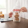 Sacchetto per la conservazione degli alimenti con cerniera a forma di barattolo di vetro Contenitore per la conservazione degli alimenti sfuso riutilizzabile Snack per biscotti Caramelle Borse a prova di perdite Borse per l'organizzazione della cucina