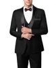 Brudgummen tuxedos dubbelbröst svart topp lapel groomsmen bästa man kostym mens bröllopsdrag (jacka + byxor + väst) 100% riktig bild x0909