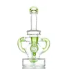 2022 Grüne Shisha Glasbong Wasserpfeifen Recycler Tabak Rauchen Bubbler Rohre Bongs Flaschen DAB Rig Joint mit 14mm Schüssel 7,8 Zoll lokales Lager