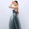 [EAM] Women Green Hollow Out Dot Mesh Temperament Strapless Dress Sleeveless Loose Fit Fashion Spring Summer 1T918 210512