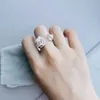 2022 Luxury Brand Pure 925 Sterling Silver Jewelry Rose Camellia Diamond Rose Flower Wedding Rings Top Quality Fine Design Party9484598