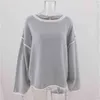 Batwing Mouw oversized Trui Pullovers Casual Losse Kwastje Grijze Sweater O Neck Vintage Winter Tops Kleding 210415